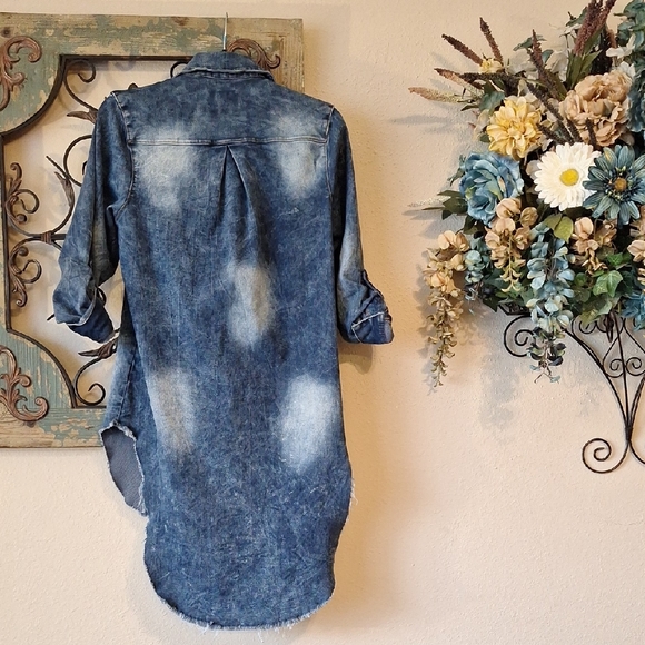 Thrill Blue Denim Long Sleeve Dress. NWOT Excellent Condition Size Medium - Picture 4 of 15